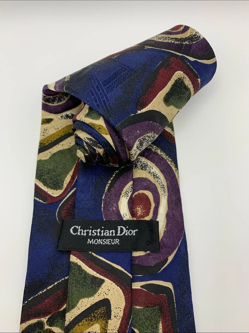 Vintage Christian Dior Abstract Silk Art Tie